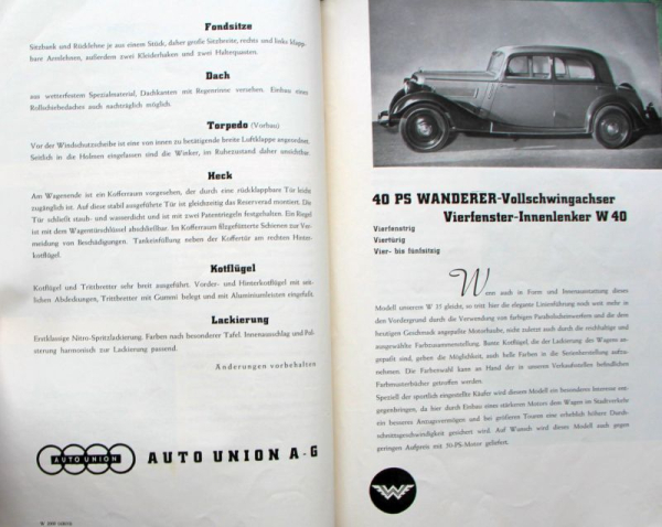Wanderer Modelprogram 1935 Automobile-Pressekit (10061)